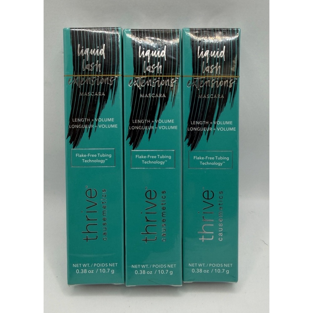 LOT OF 3 Thrive Liquid Lash Extensions Mascara-Rich Black (BRYNN), 0.38oz